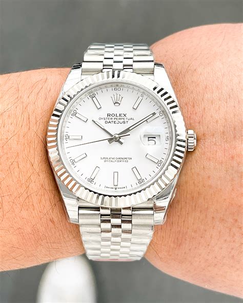 rolex datejust quadrante bianco cassa 41|Rolex Datejust 41 NOS Datejust 41 Steel White Dial Oyster.